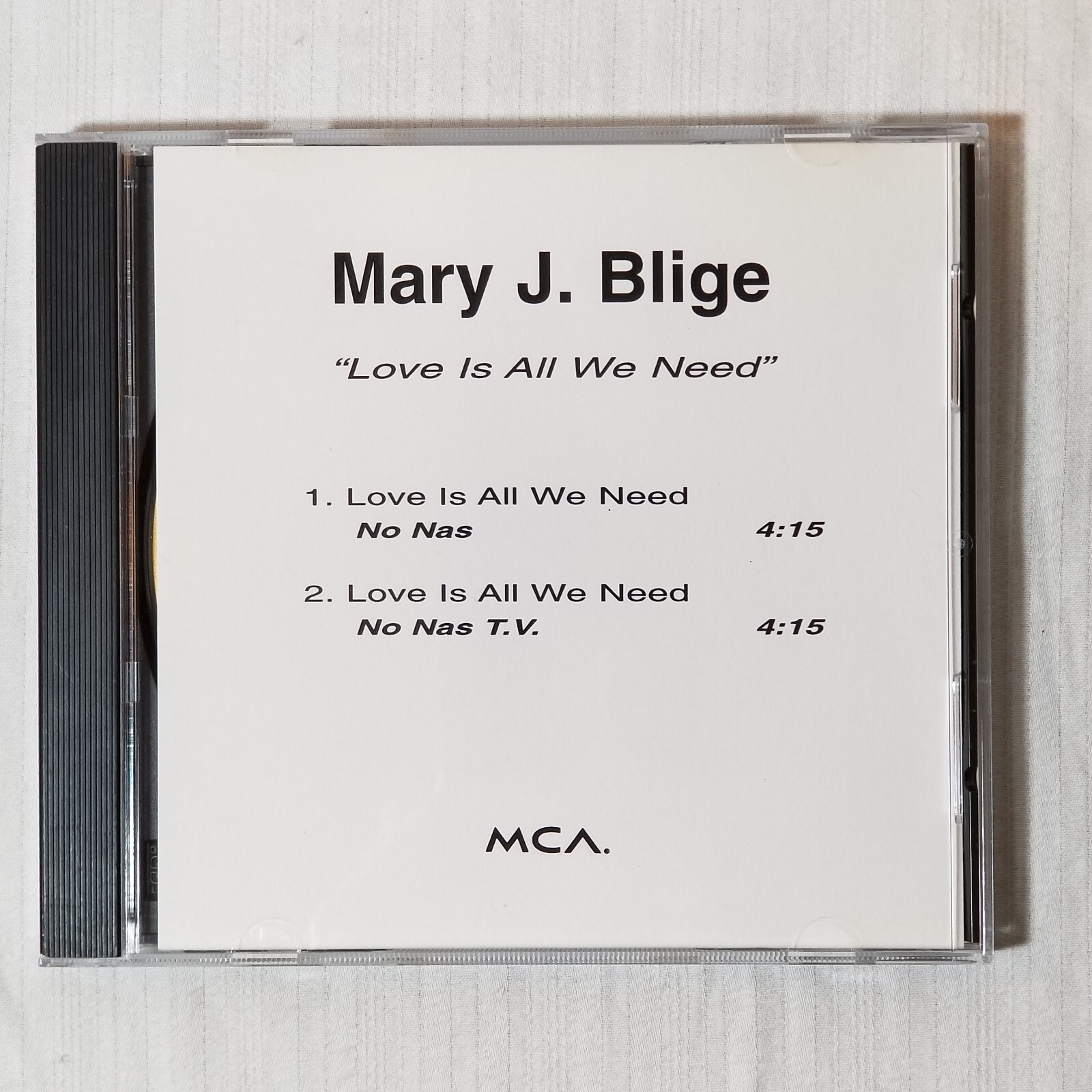 Mary J. Blige Love Is All We Need Promo CD Single No NAS & NO NAS TV Version
