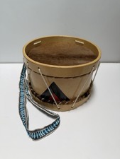 Handmade Hide Drum 10” Bentwood Folk Art Native American Style Animal Pelt picture