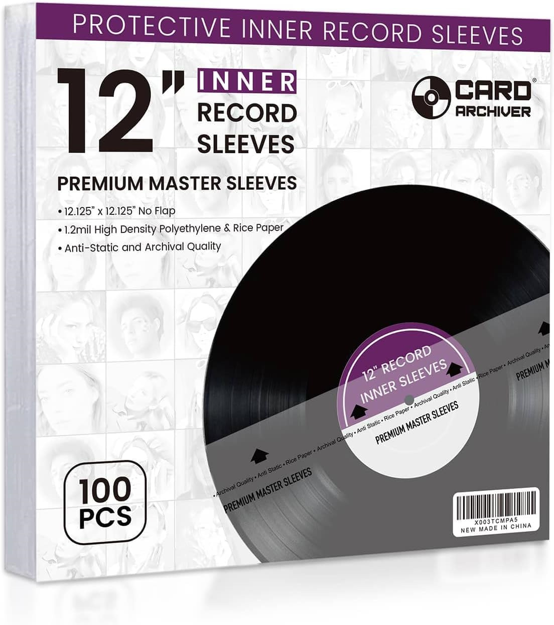 100-Pack 3-Ply Vinyl Record Inner Sleeves -12 Anti Static Rice Paper LP Sleeves