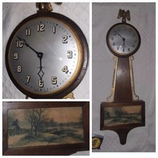 VINTAGE GILBERT WALL HANGING BANJO CLOCK USA MODEL 3707  RARE picture