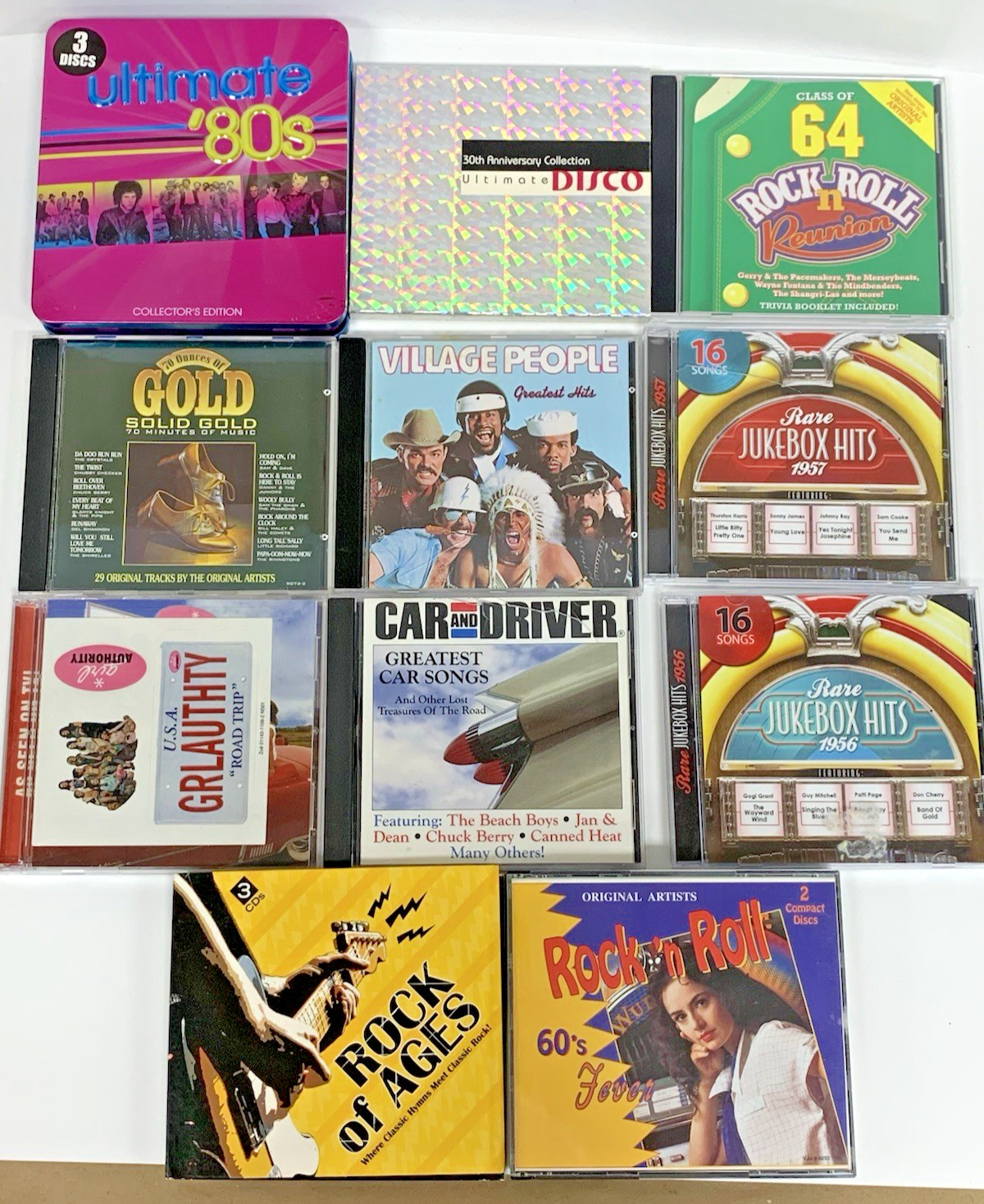 Vintage 1960's 1970's 1980's Music CD Lot Jukebox Solid Gold Hits Disco & More