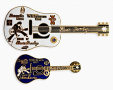 Lot 2 Memphis Whitehaven Lions Club Elvis Presley Guitar Pin Large White Blue G picture