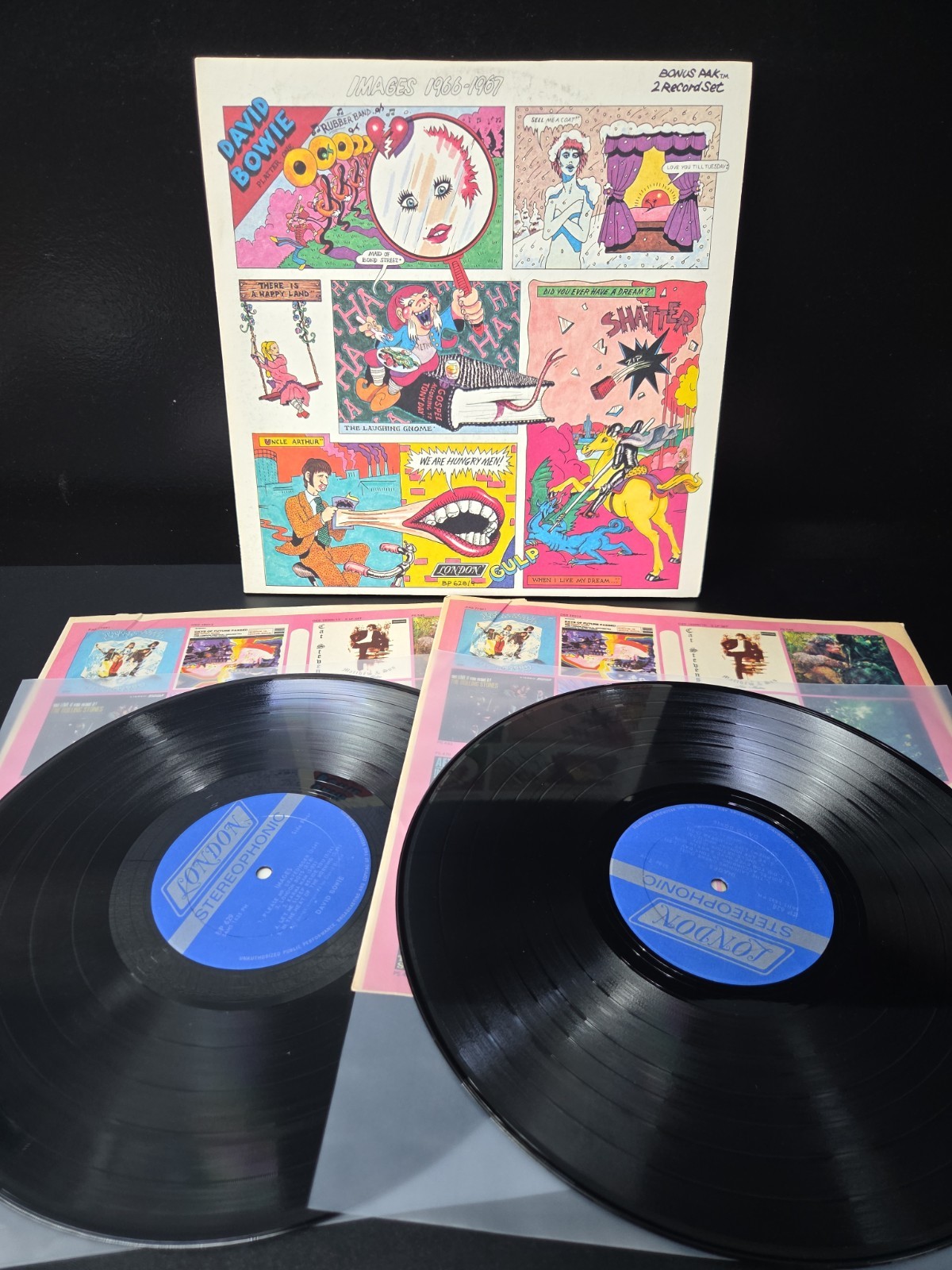 David Bowie Images 1966-1967 2lp Vinyl 1973 1st Press Gatefold/Inserts EX/EX Wax