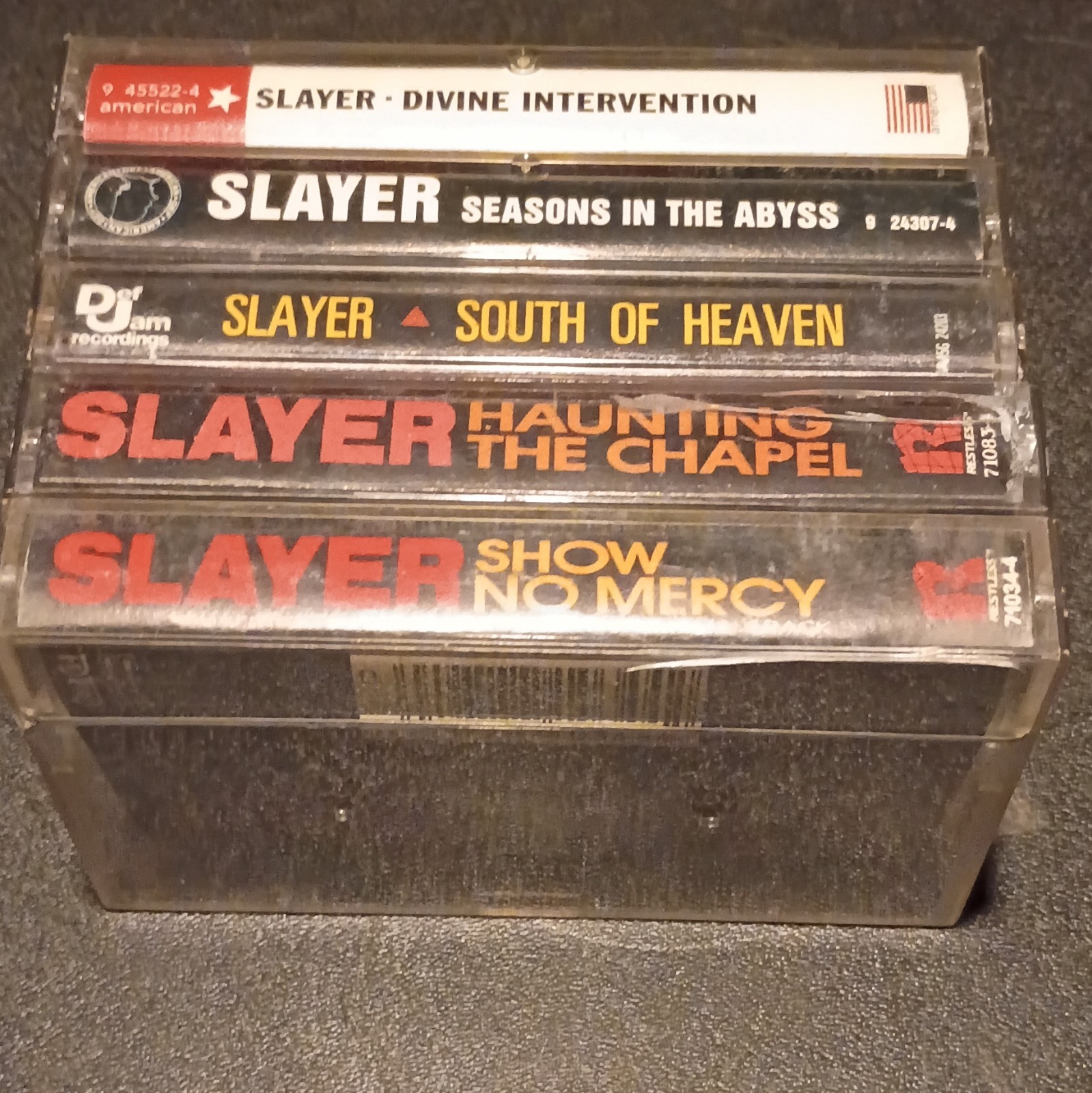 Slayer Cassette Tape Lot Show No Mercy Haunting Chapel South of Heaven Seasons
