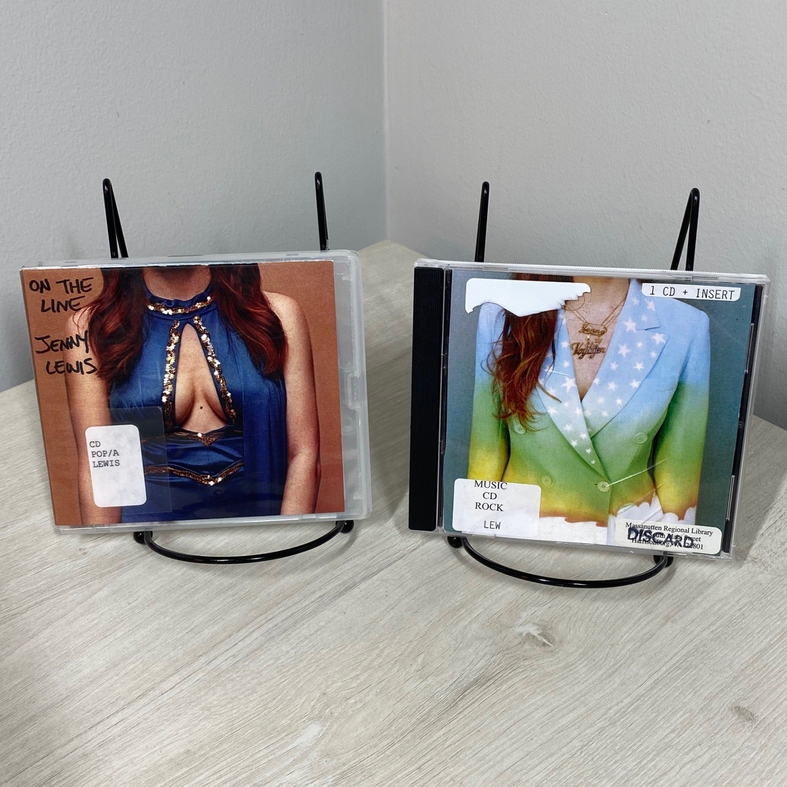 Lot of 2 Jenny Lewis CDs On The Line The Voyager Indie Rock Alt Pop ExLibrary