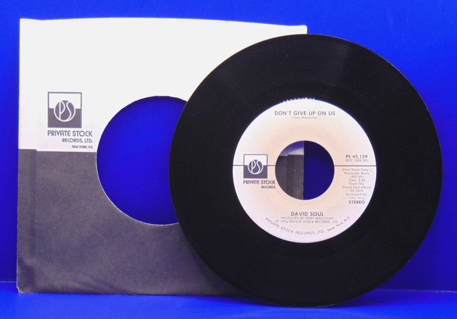 DAVID SOUL  Don\'t Give Up On Us  45 RPM  PRIVATE STOCK 45129  NEAR MINT+