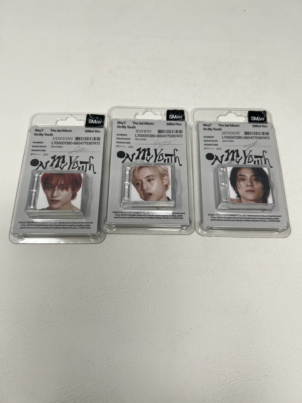 Wayv - On My Youth - SMini Album LOT OF 3 w/Keyring Ball Chain, Music NFC