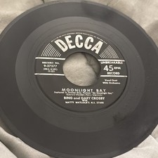 1950s MINT-EXC Bing/Gary Crosby MOONLIGHT BAY/WHEN YOU AND I WERE YOUNG 27577 45 picture