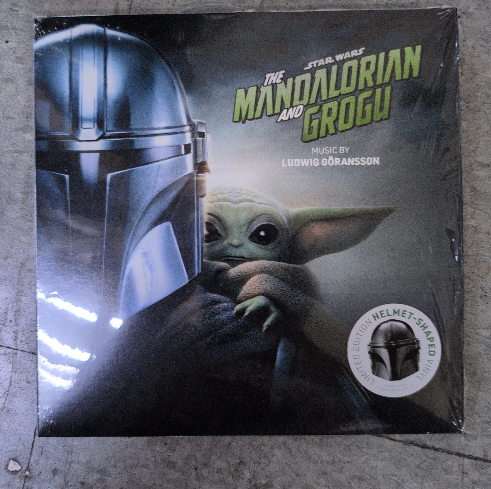 Ludwig Goransson Signed The Mandalorian and Grogu Helmet Die-Cut Vinyl