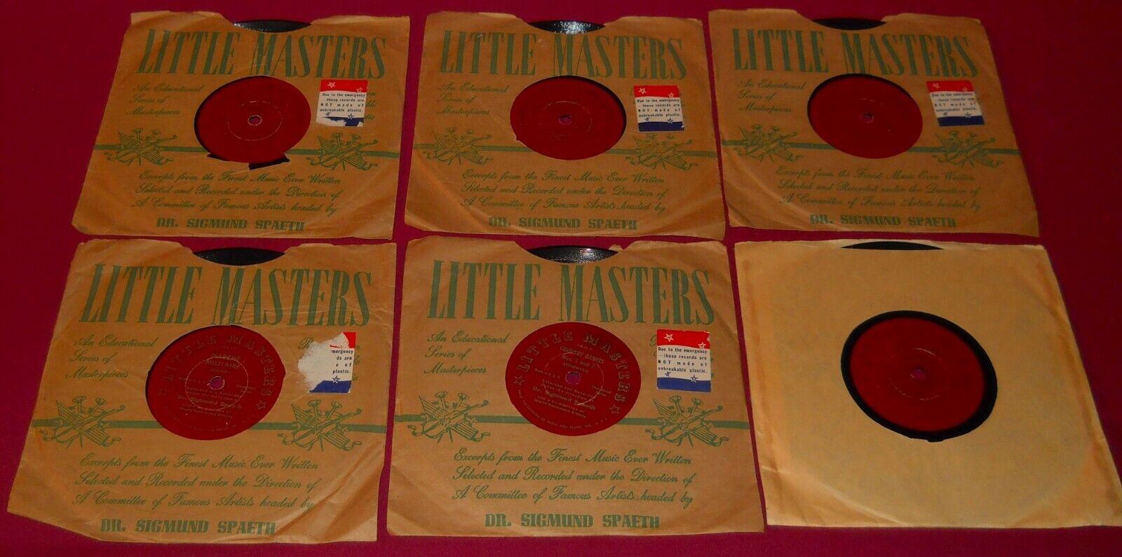 Antique Rare Record Set Little Masters Dr. Sigmund Spaeth WW2 1943 MUST SEE LQQK