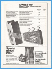 1977 Alvarez Yairi Professional Dreadnought Guitar Shoppers Guide Photo Print Ad picture