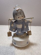 Vintage Japanese Milk Maid Music Box Kimono, Water Buckets, By APEX, 1970'S,EXC picture