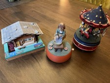Vintage Wood Music Box Set Of 3 picture