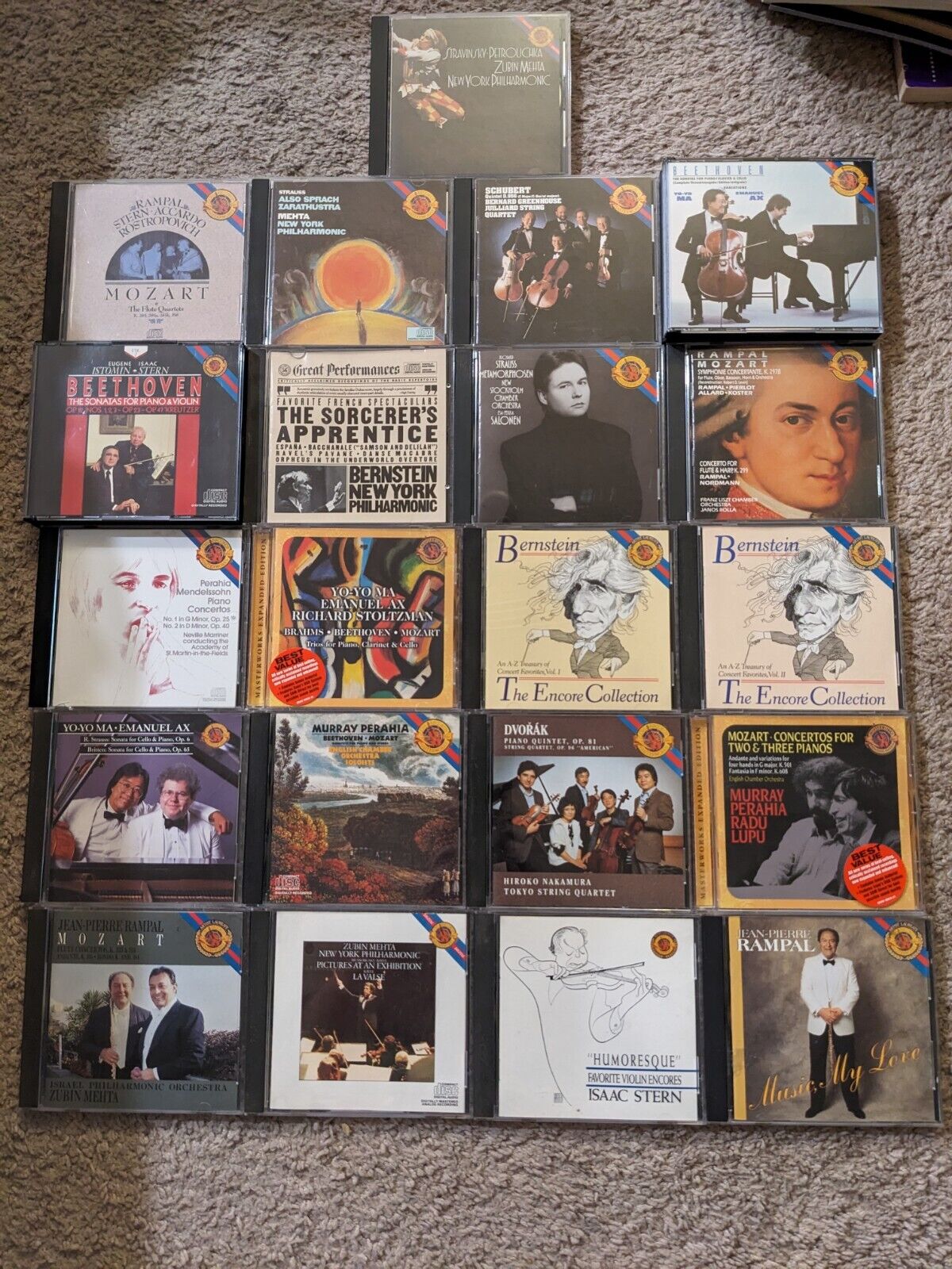 Lot of 21 CBS Masterworks Classical CDs Bernstein Beethoven Strauss Stern Acardo