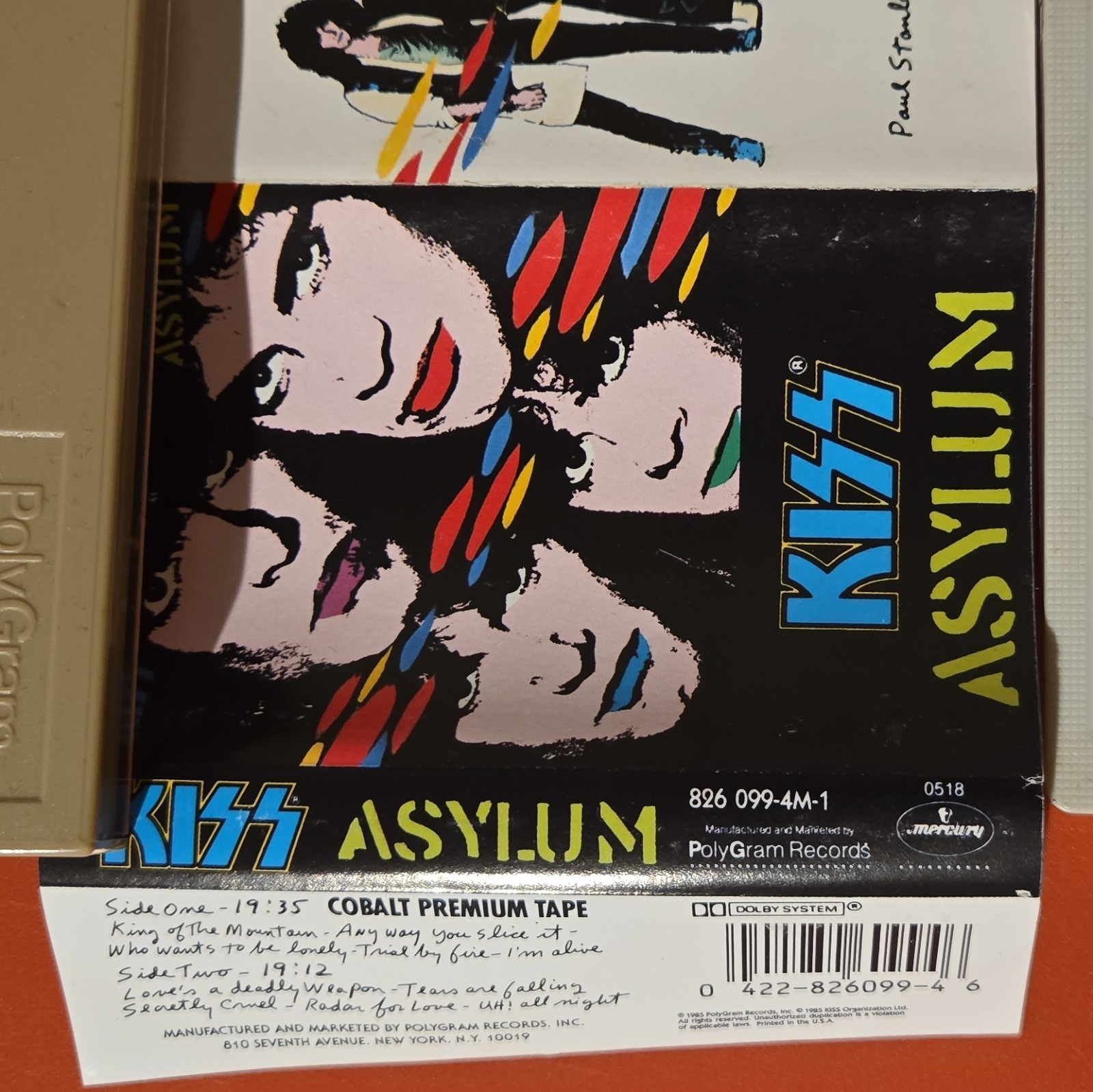 KISS Asylum Cassette Album 1985 Mercury 826 099-4M-1 Standard Jewel Case.RARE