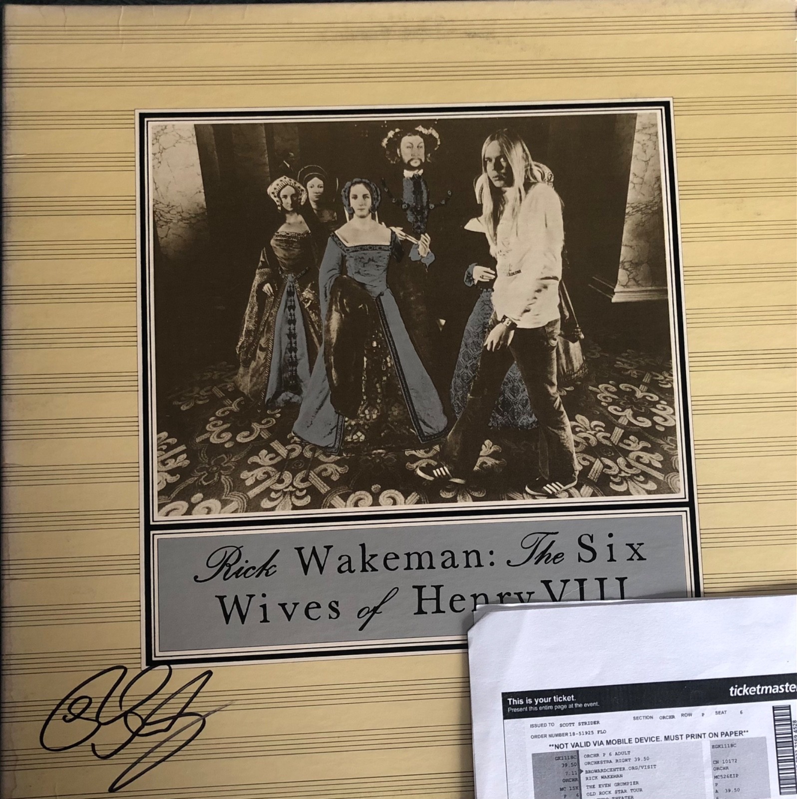 YES/RICK WAKEMAN SIGNED LP \