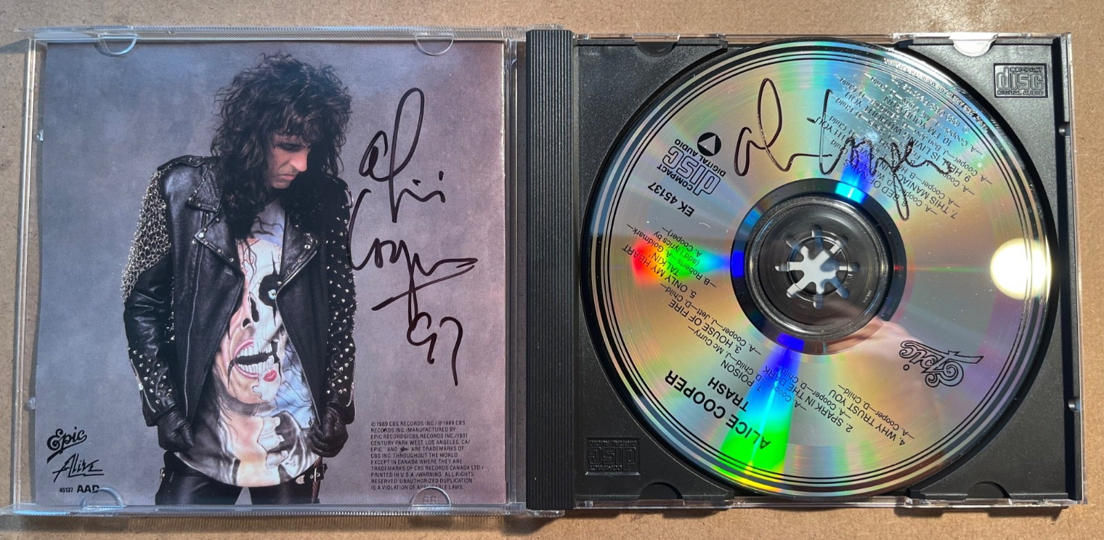 Alice Cooper - Trash - Autographed / Signed CD