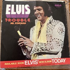 Vintage 1975 Elvis: Trouble / Mr. Songman 45 RPM, RCA PB-10278 W Sleeve picture