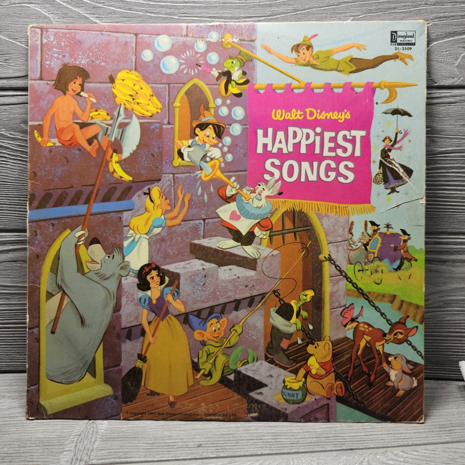 Walt Disney's Happiest Songs LP Record 1967 WDP Gulf Oil Promo Album Vintage