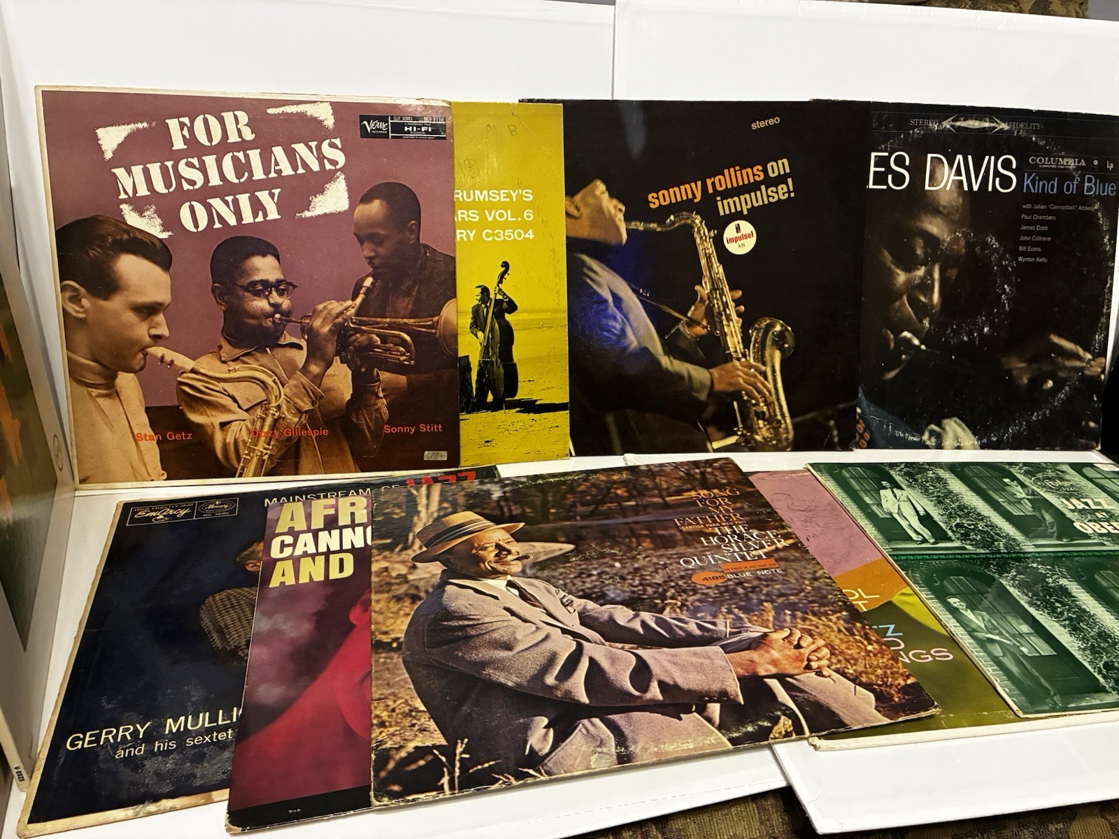 Lot Of 14 Jazz Albums Blue Note Verve Riverside Horace Silver Miles Davis READ