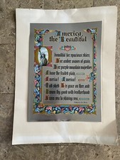 Rare and Collectible Vintage Poster: “America The Beautiful” Lyrics Home School picture