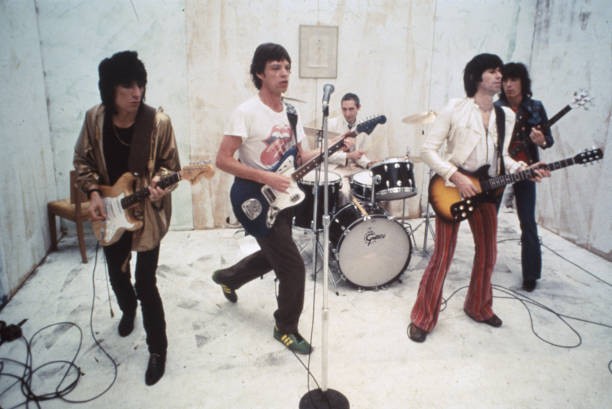 The Rolling Stones On The Set Of Their Music Video For Respectable- Old Photo