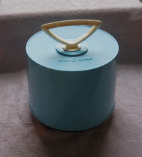 Vintage Disk Go Case 45-RPM Vinyl Record Holder Carrier Tote Blue Turquoise picture