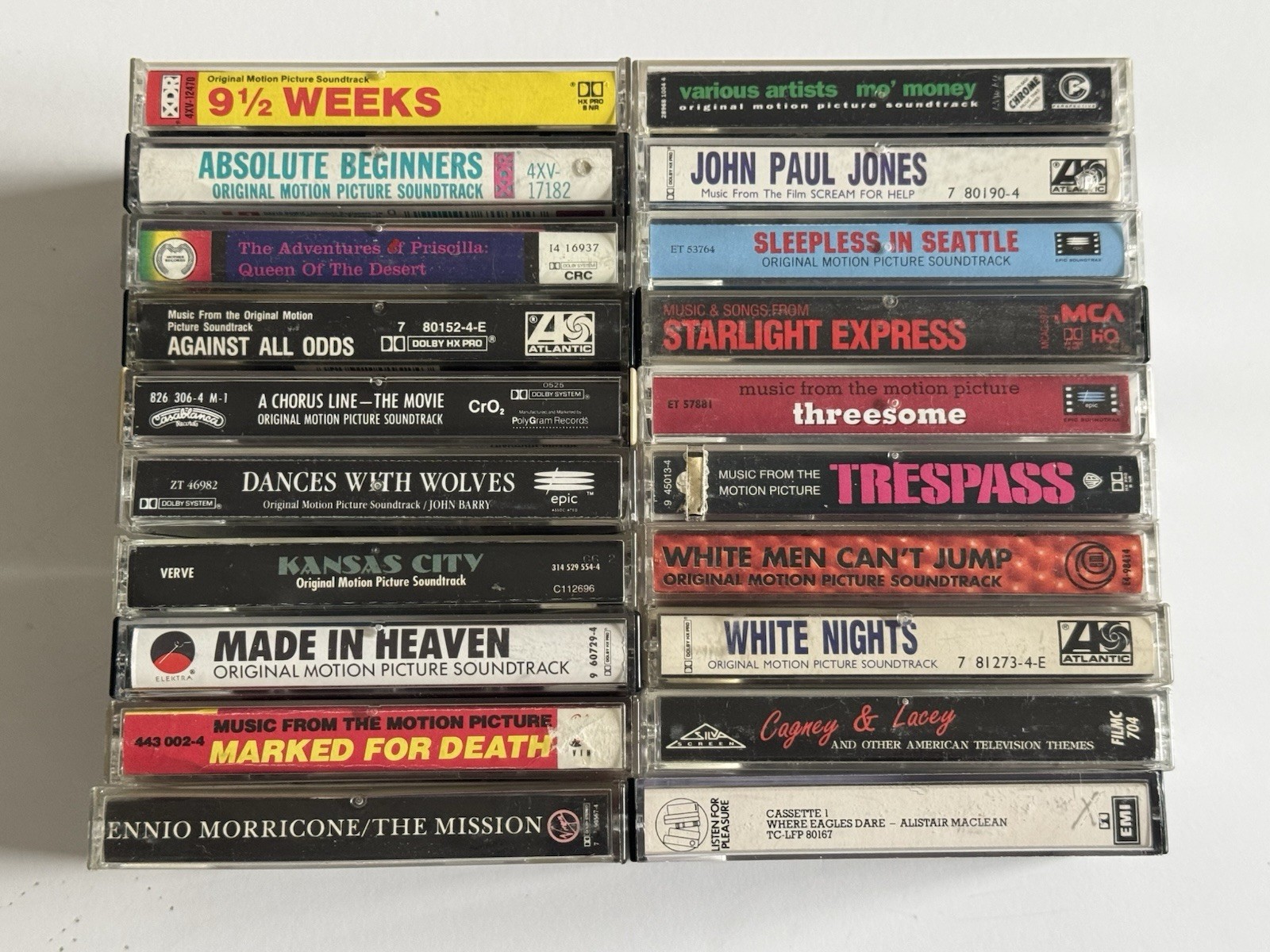 LOT 20 VINTAGE MOVIE SOUNDTRACK CASSETTE TAPES 80s 90s - Made in Heaven Mo Money