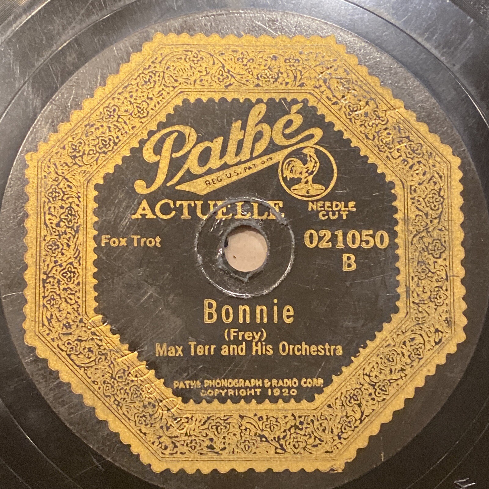 1922 PREWAR JAZZ Max Terr Orchestra 78 rpm PATHE 021050 NO NO NORA VG