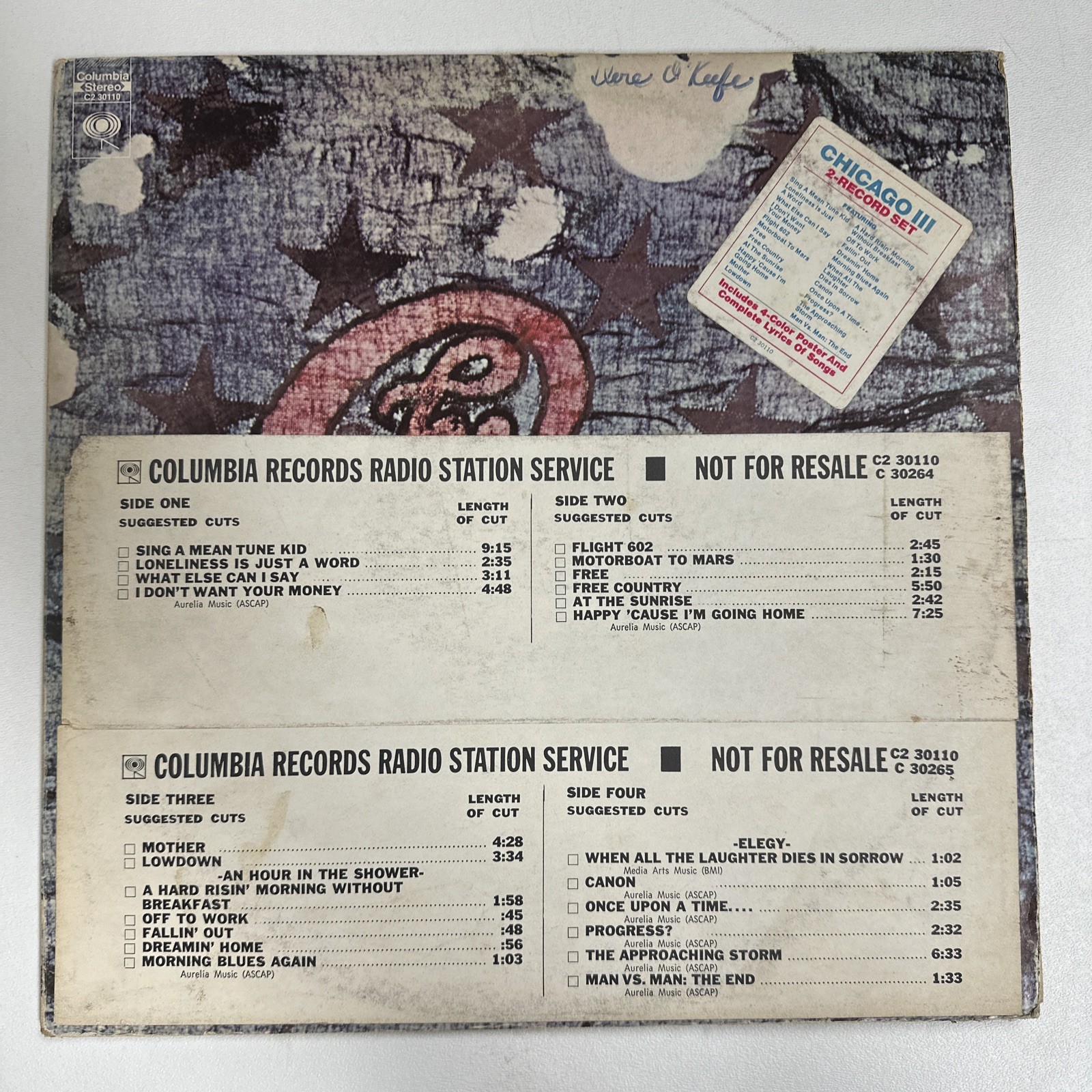 CHICAGO- Chicago lll 2xVinyl Columbia RARE PROMO EX