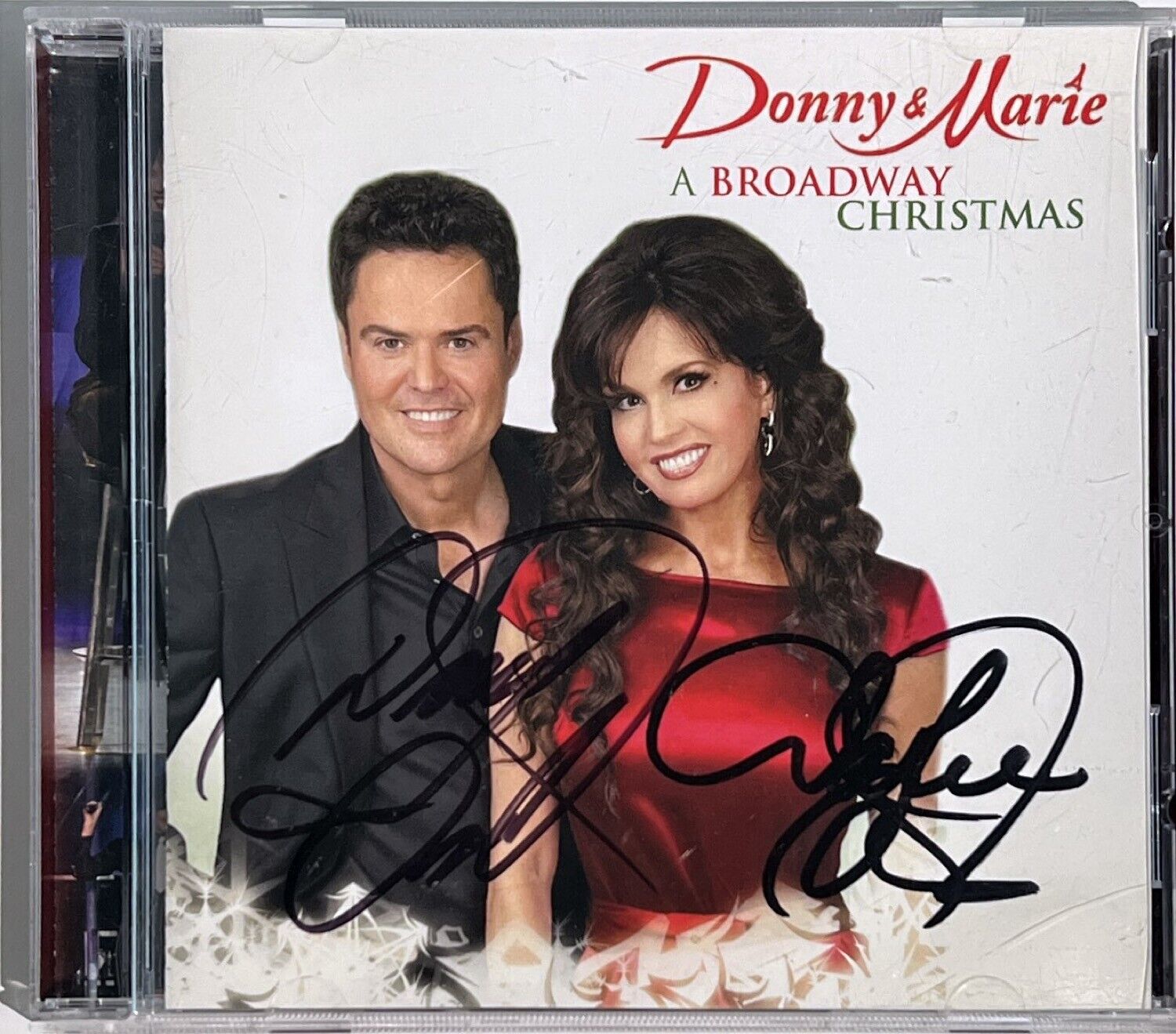 DONNY & MARIE OSMOND Broadway Christmas CD SIGNED Autographed RARE Bonus Tracks