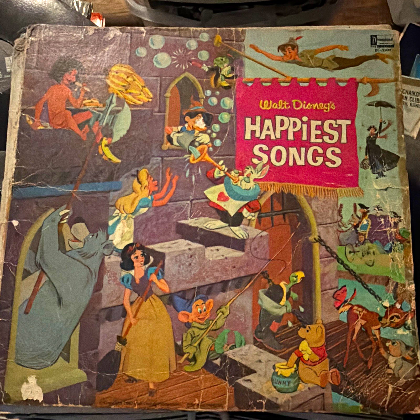 Disneyland Records Walt Disney\'s Happiest Songs 1967 Vinyl LP 33 RPM Andrews