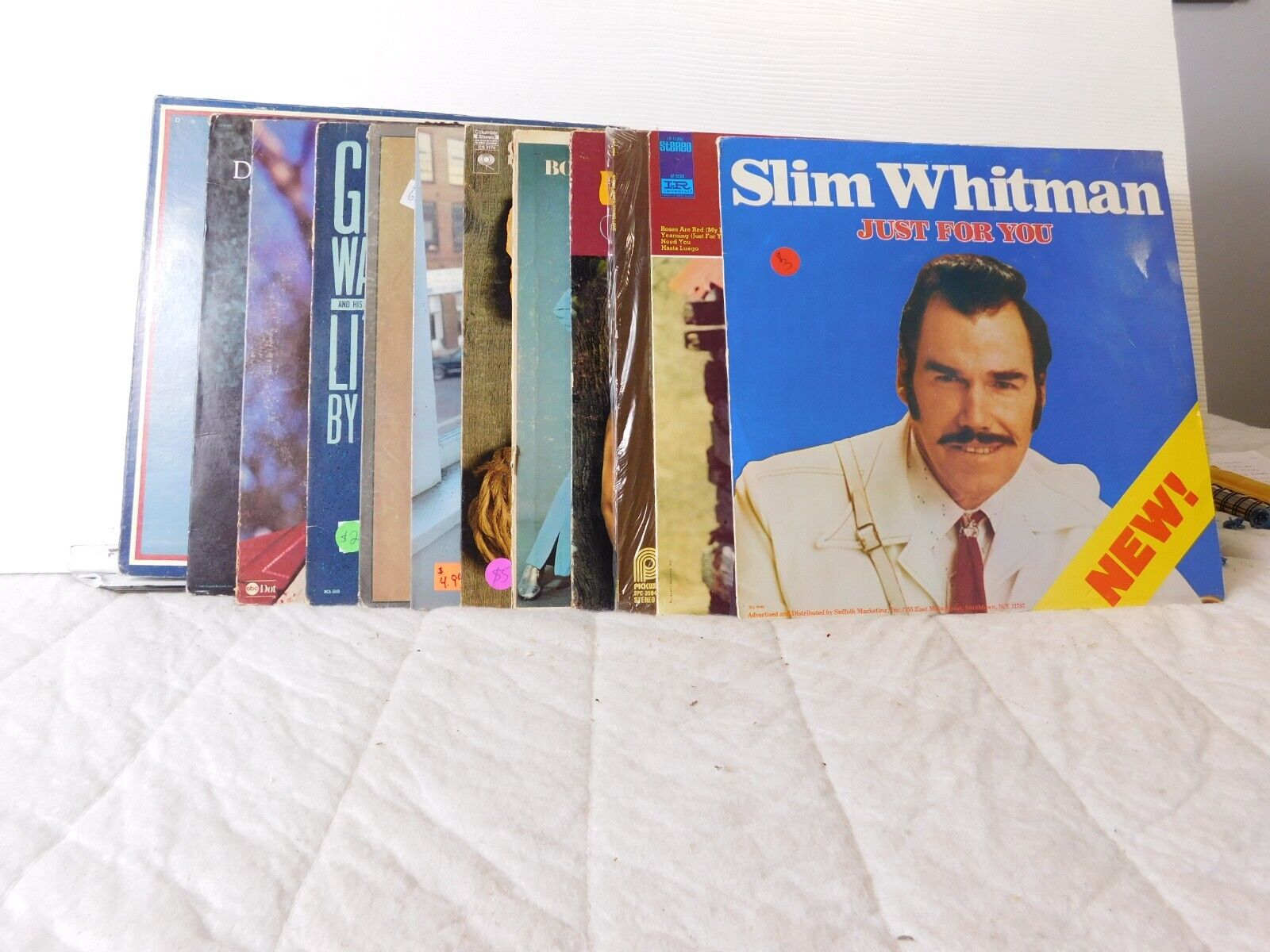 LOT OF 12 VINTAGE COUNTRY ARTISTS-SLIM WHITMAN,DON HUGHES VINYL LPS   ACM
