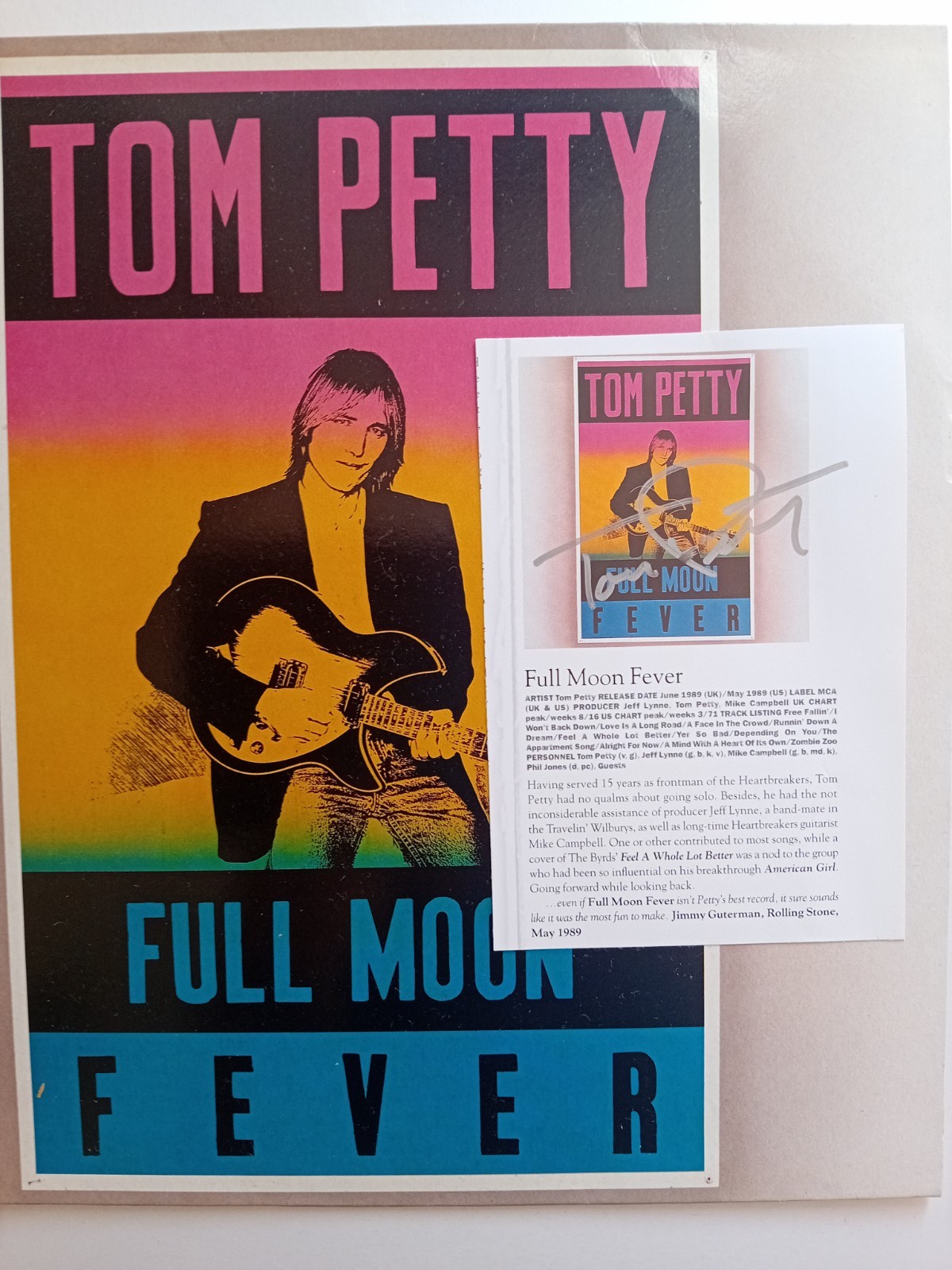 TOM PETTY Genuine Signed 7x4 In Page Large Clear Ink Signature LEARNING TO  FLY