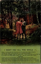 Antique Song Postcard I Want You All The While Bamforth & Co Music Lyrics picture