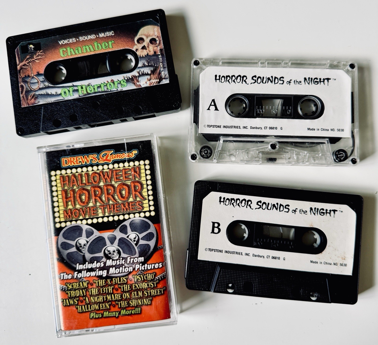 🎃 Vintage Halloween Cassette Tape Lot of 4 Drew’s, Nightmare Elm Street Horror