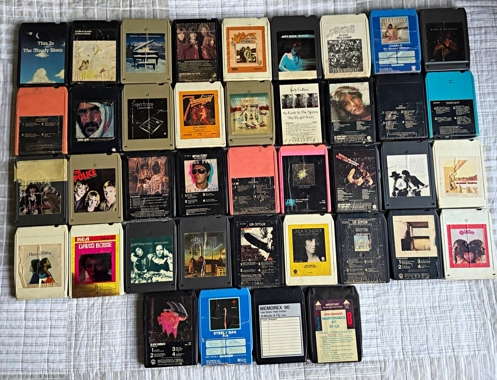Vintage 8-Track Cartridge Lot w/8-Track Maintenance Kit and blank