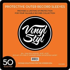 Vinyl Styl® VS-P-005 12 Inch Outer Record Sleeves - Open Top - 50 Count (Clear) picture