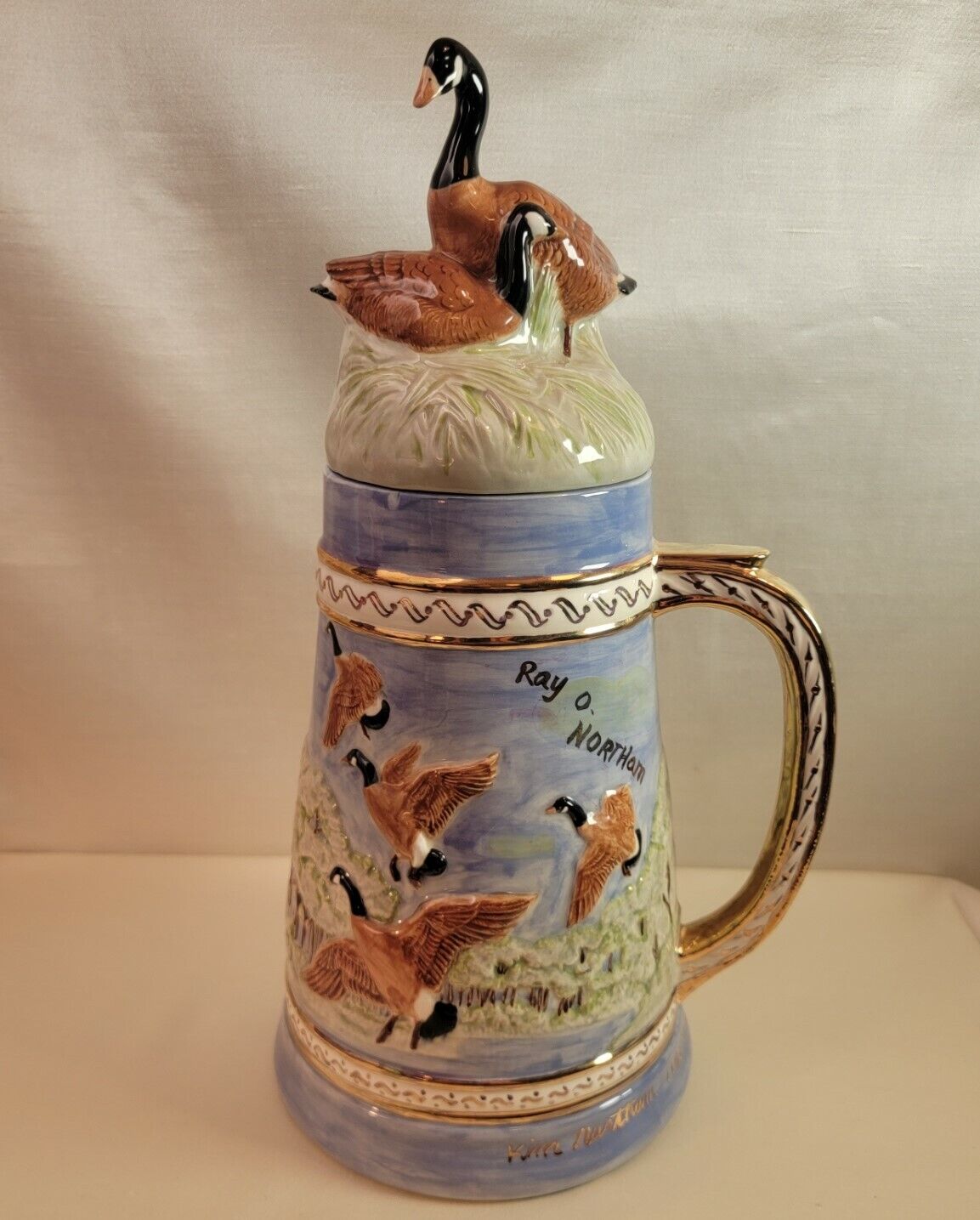 Large Flying Geese Beer Stein Made in Germany 1986