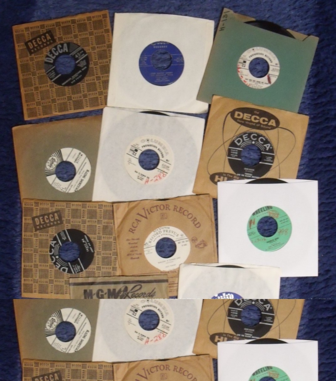 Vintage Country Style 45\'s Lot Of 11 Collectible Record Grouping