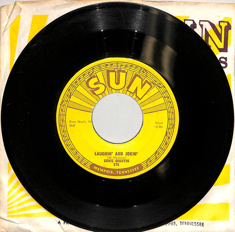 Ernie Chaffin Laughin and Jokin 45 1957 Sun 275 Rockabilly VG Vinyl Orig Sleeve