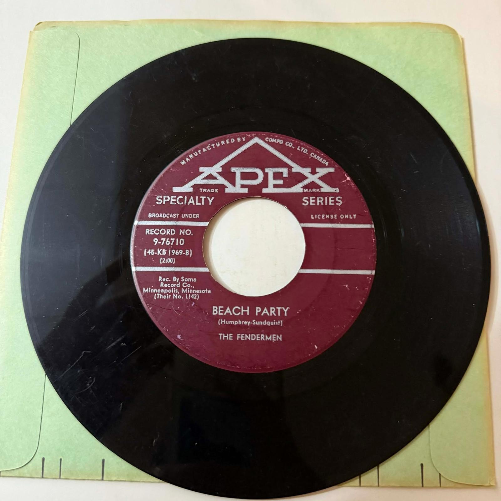 The Fenderman - Don\'t you just Know It/Beach Party 45rpm VG+ R22