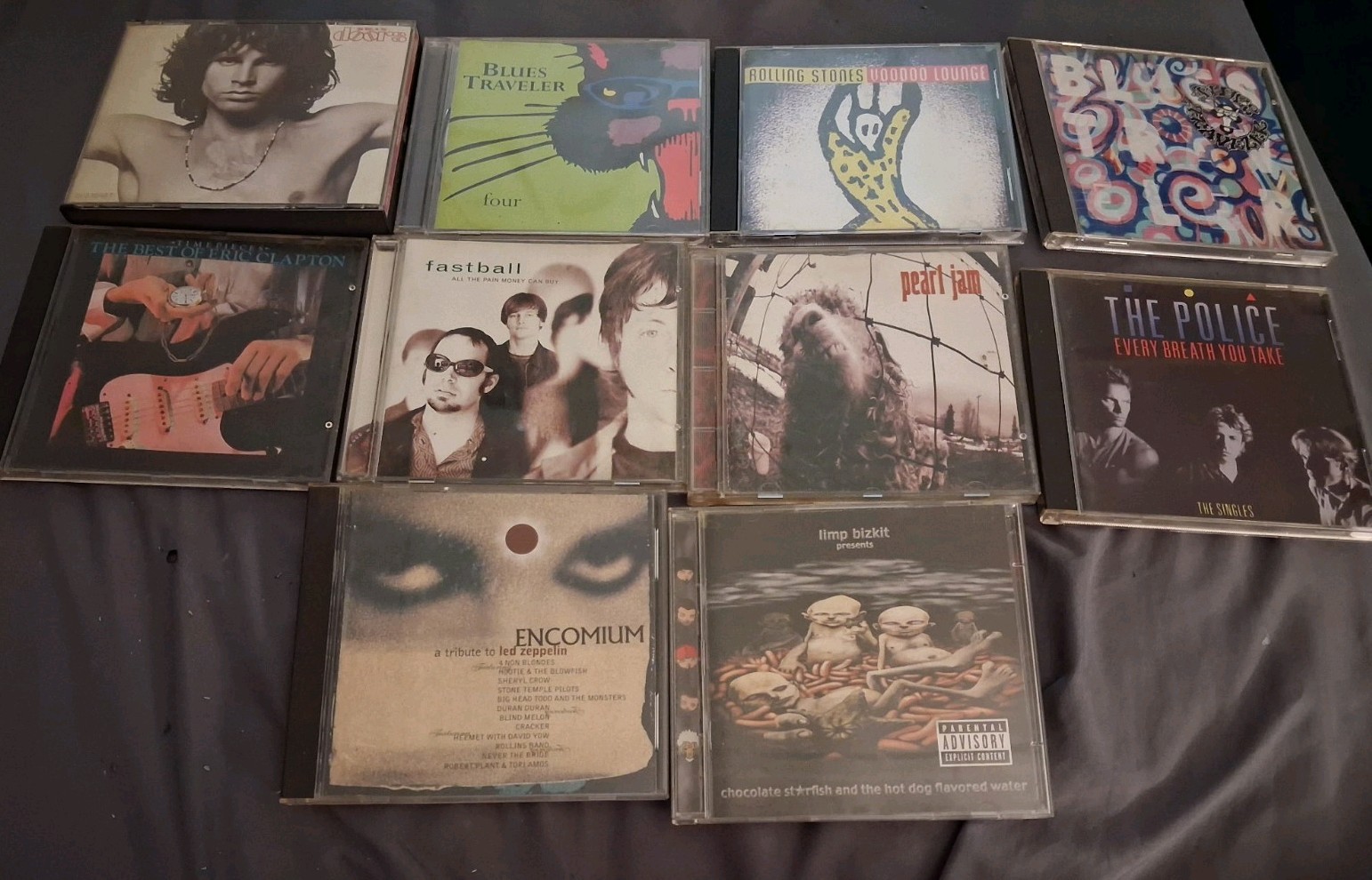 Lot of 10 rock and roll, pop alternative Music CDs: The Police, Doors, Pearl Jam