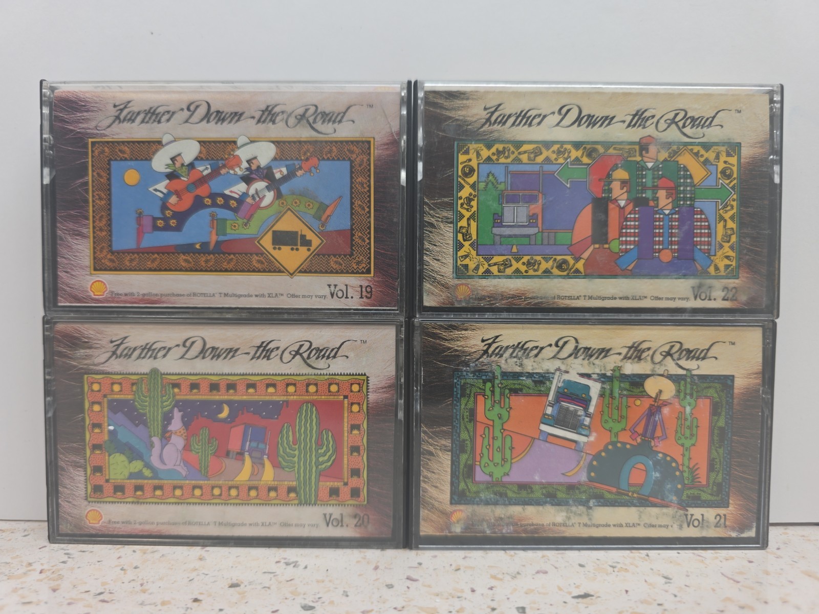 Lot Of 4 Farther Down The Road Cassette Tapes Vol 19 20 21 22 Country Tested