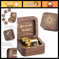 Vintage Wood Wind-Up Music Box - 