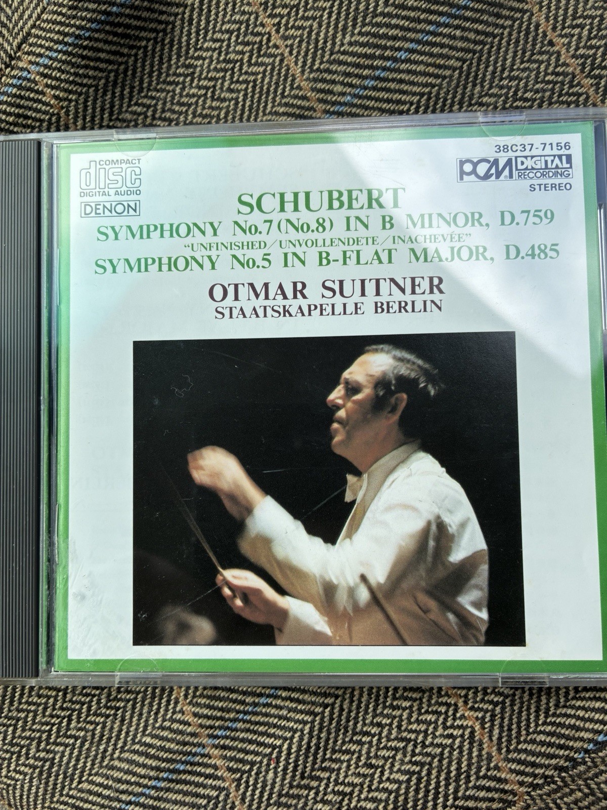 Schubert Symphonies 7/8 Unfinished & 5 Suitner Denon 38C37-7156 Japan 1984 CD