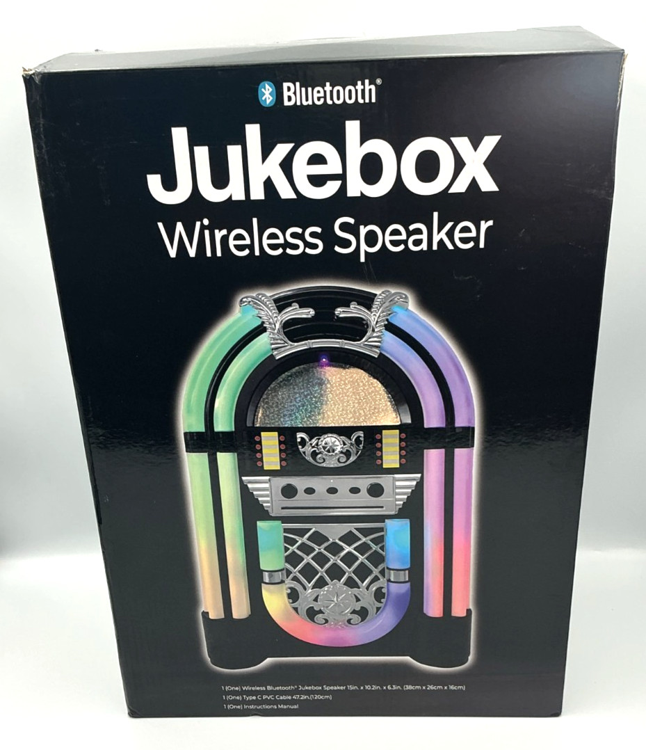 Bluetooth Jukebox Wireless Speaker Retro Vintage Style Music Player LED Decor