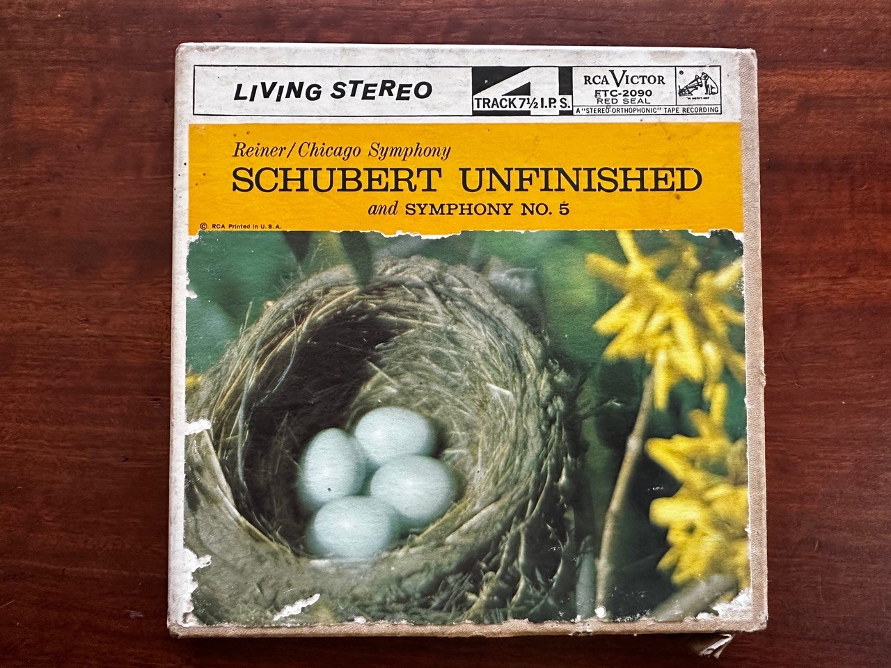 Schubert-Unfinished No. 8 & Symphony No. 5 – Reiner / Chicago reel tape 7 1/2 ip