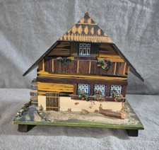 Vintage Swiss Chalet Jewelry Music Box Reuge Movement Working Black Forest picture