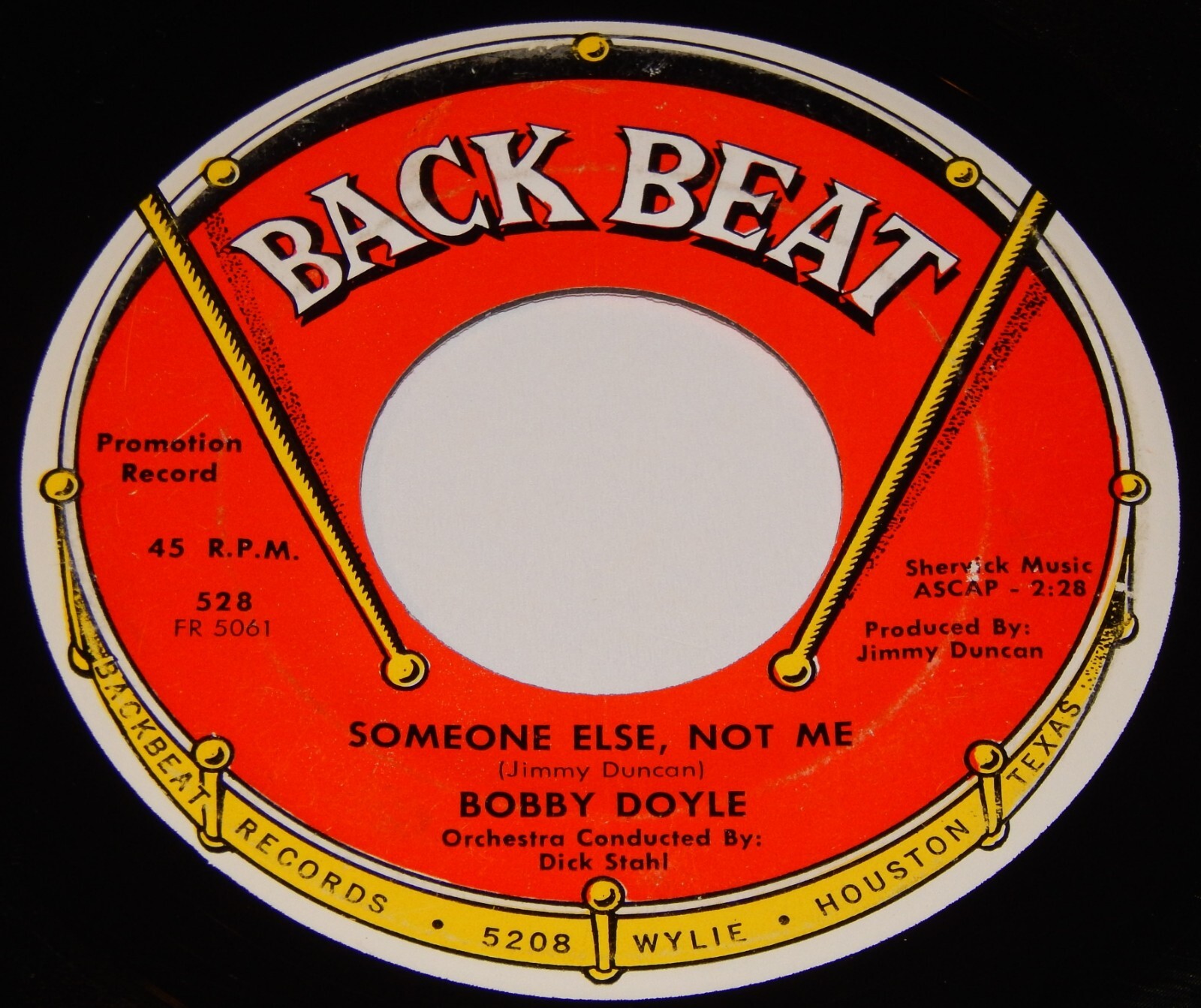 Vintage Record, BOBBY DOYLE: SOMEONE ELSE, NOT ME, Promo, 1959, Rock N' Roll